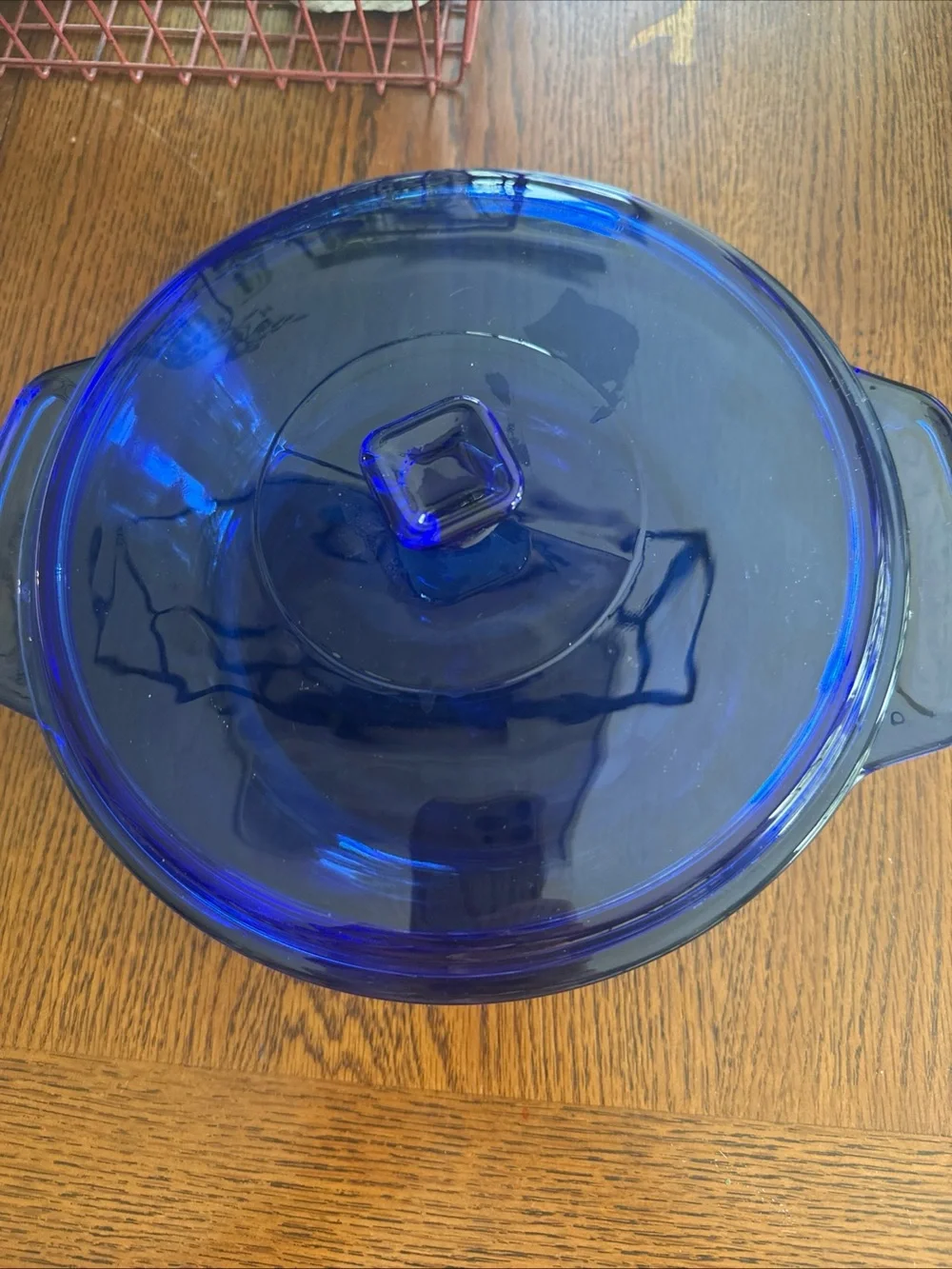 VTG Anchor Hocking Blue Glass Ovenware Casserole Baking Dish & Lid 2QT , 9in
